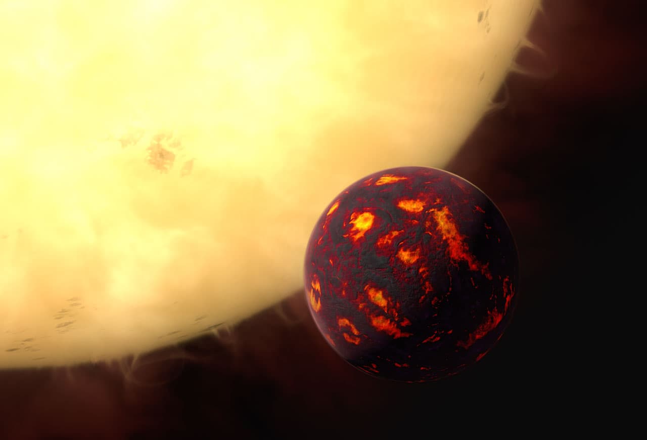 Artist's concept of the super-Earth 55 Cancri e